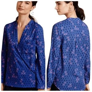Anthropologie Maeve Eva Wrap Blouse Top Sz 2 EUC